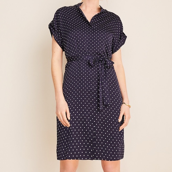 Ann Taylor Dresses & Skirts - Ann Taylor Polka Dot Belted Shirtdress